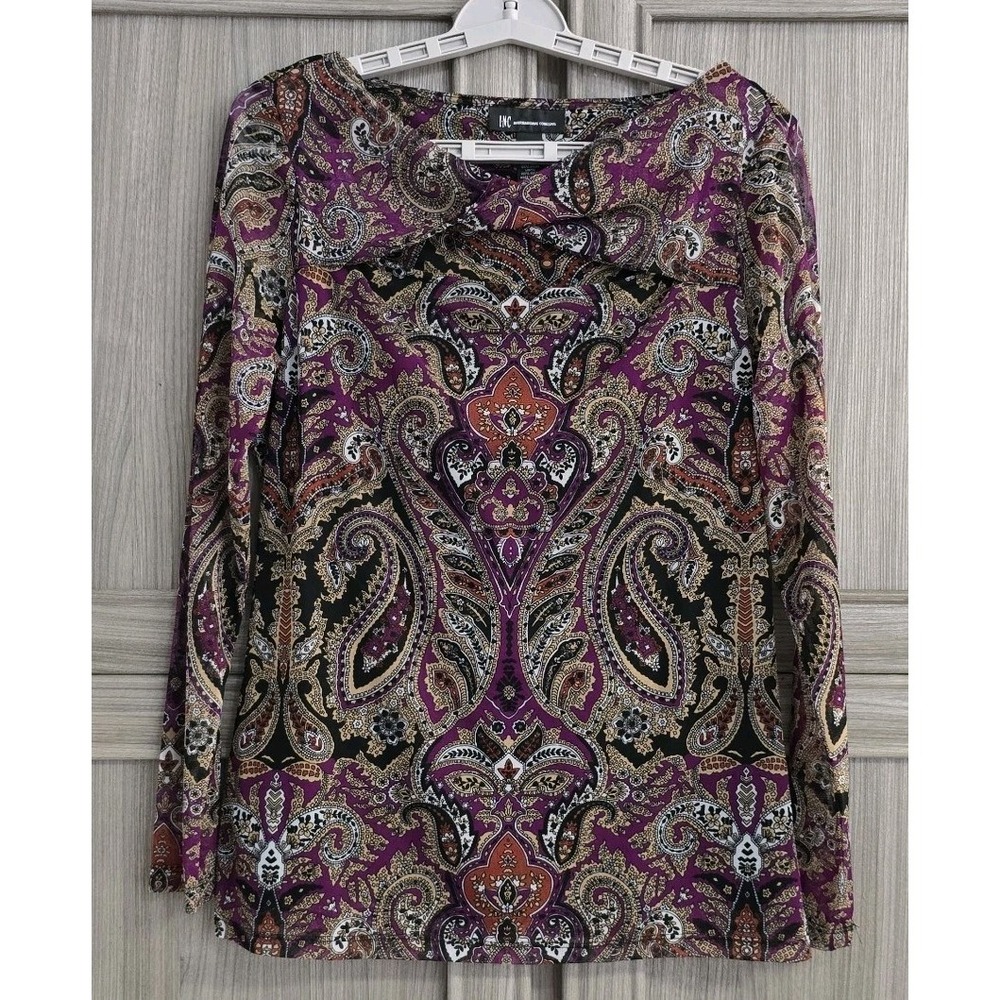 INC Womens Keyhole Neckline Pullover Blouse Large